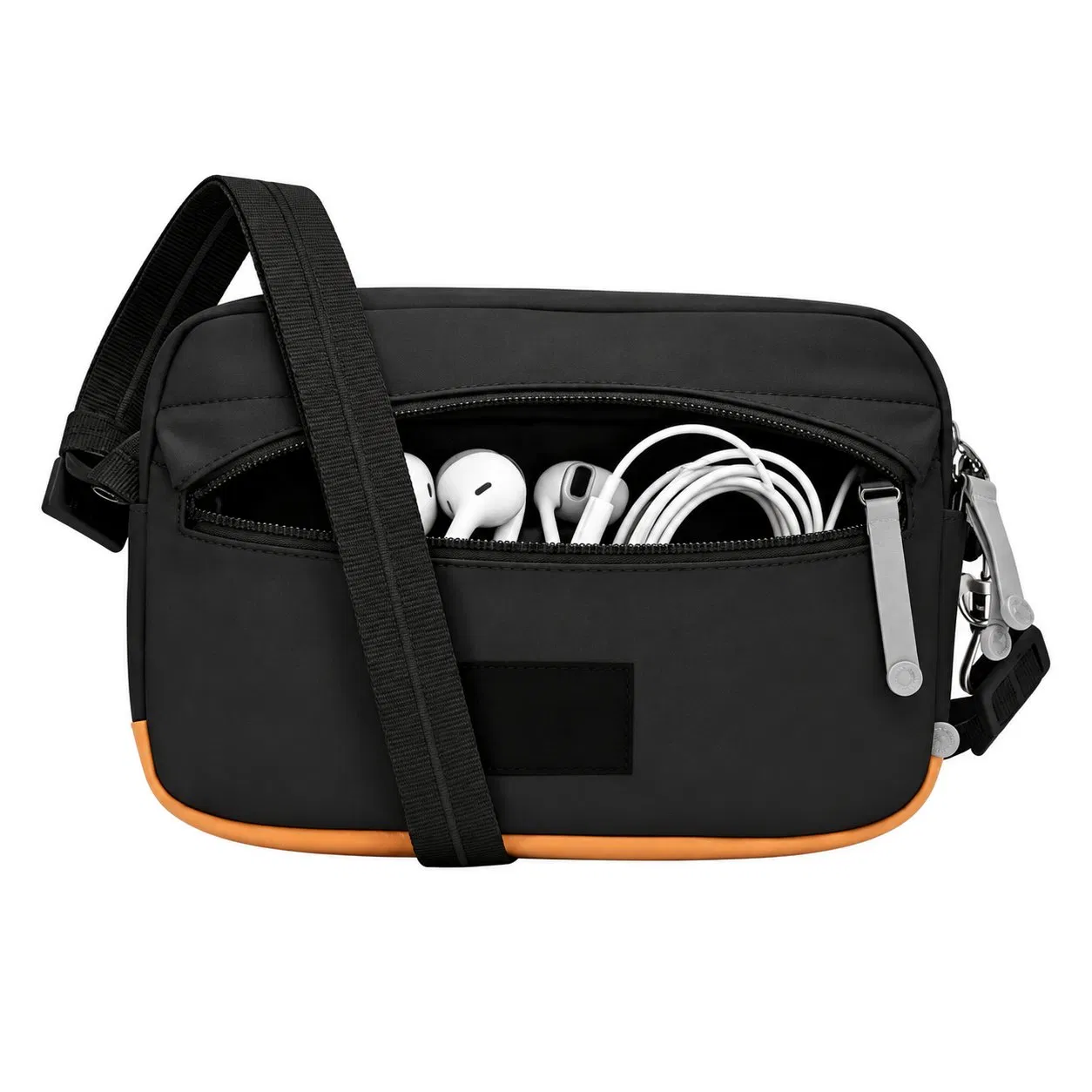 Custom Lightweight Color Block Crossbody Bag with Zipper and Polyester Lining
