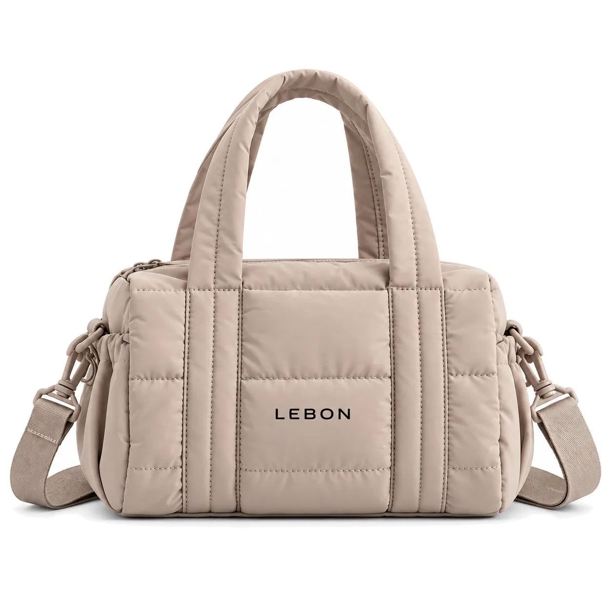 Lightweight Foldable Quilted Puffer Gym Duffle Bag with Adjustable Shoulder Strap