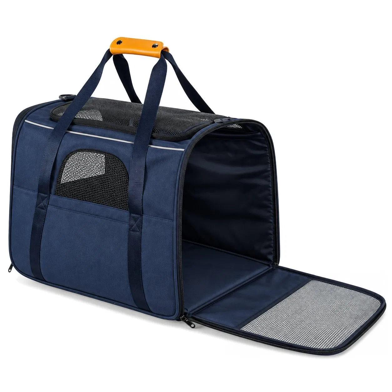 Foldable Soft Sided Pet Carrier Travel Bag with Breathable Mesh and Shoulder Strap