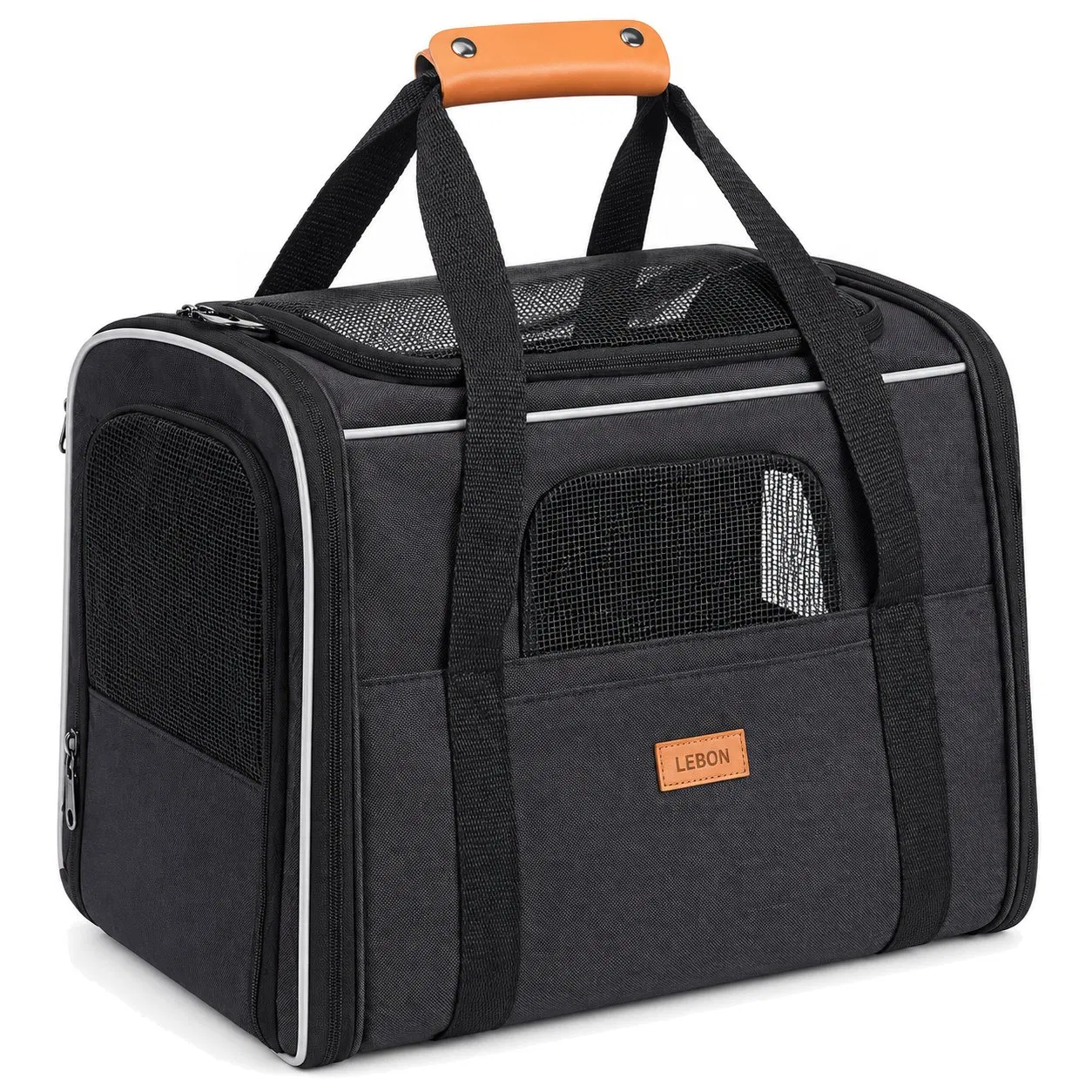 Foldable Soft Sided Pet Carrier Travel Bag with Breathable Mesh and Shoulder Strap