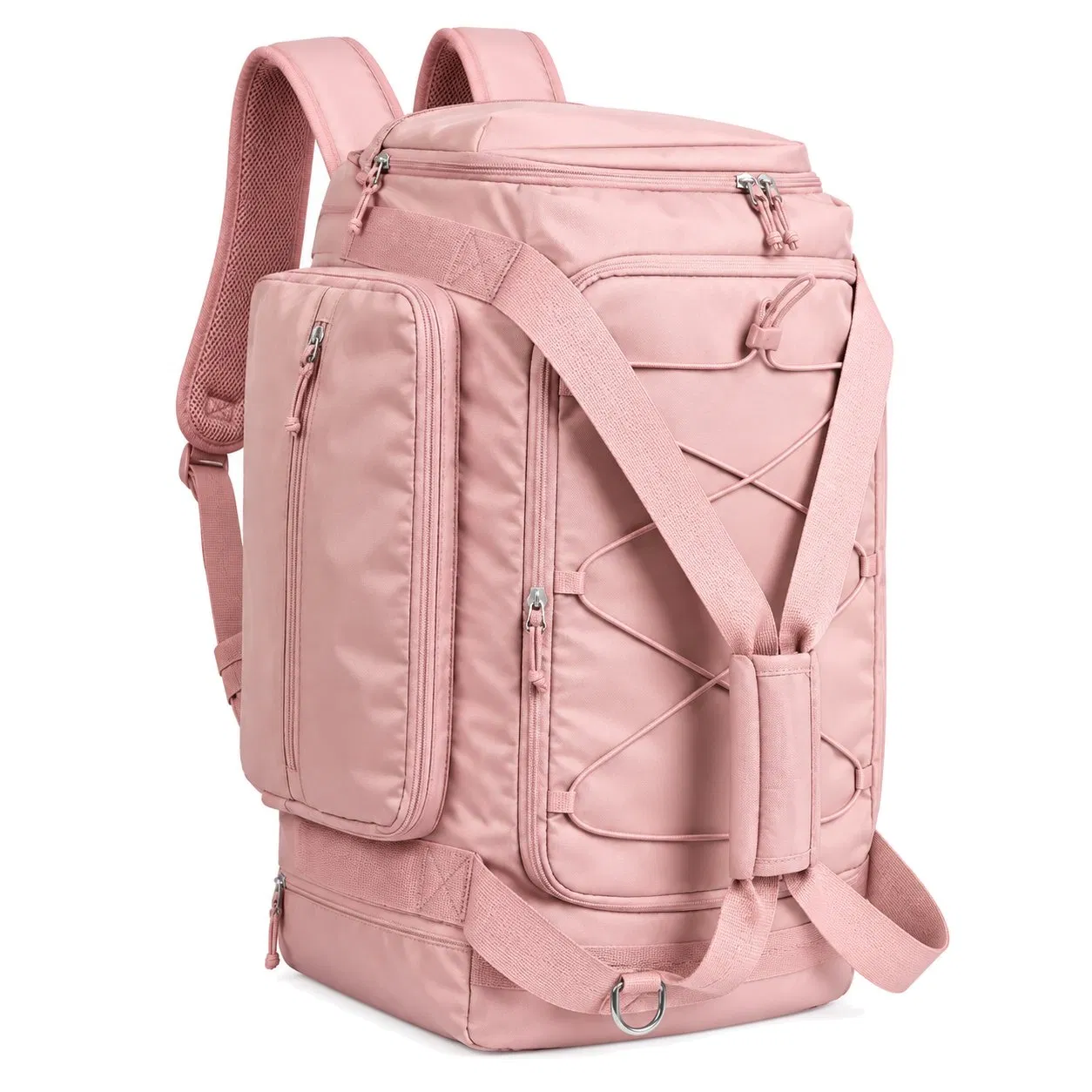 Convertible Nylon Gym Travel Duffle Backpack with Laptop and Shoe Compartments