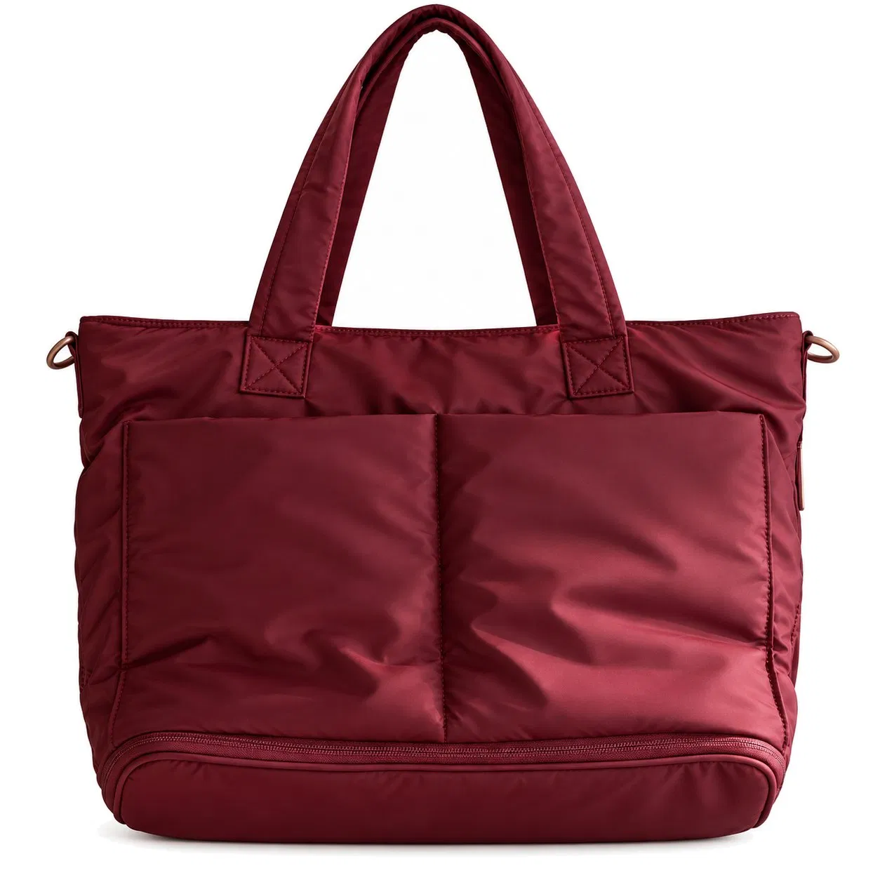 Women Puffy Tote Shoulder Bag with Zipper Closure for Work Shopping and Travel