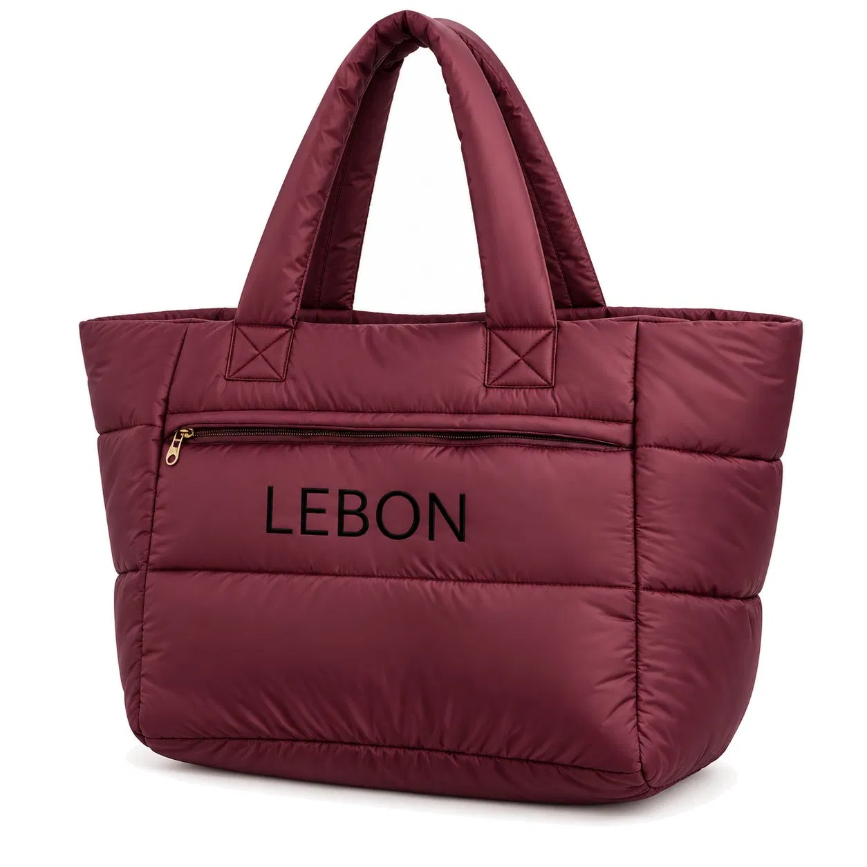 Custom Quilted Puffer Tote Bag with Detachable Pouch for Daily Travel
