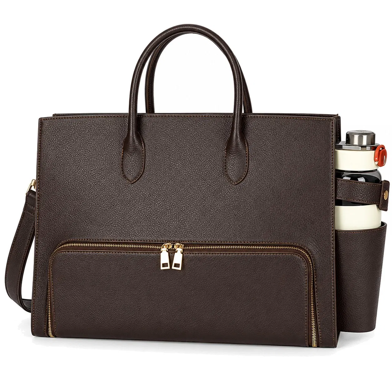 Custom PU Insulated Lunch Cooler Laptop Tote Bag with PEVA Lining