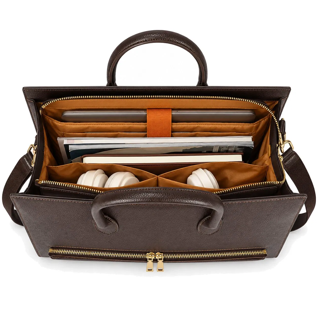Custom PU Insulated Lunch Cooler Laptop Tote Bag with PEVA Lining