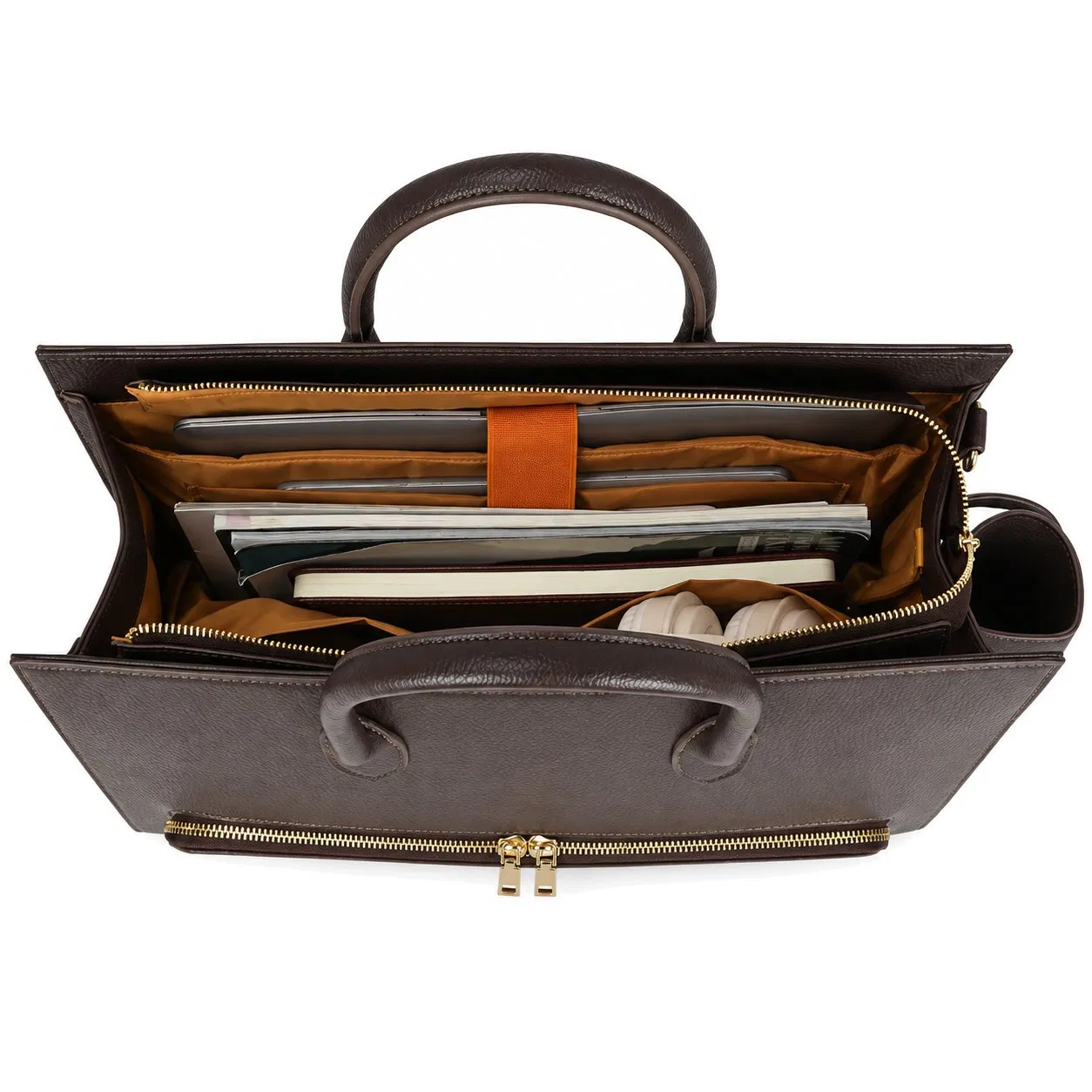 Custom Insulated PU Laptop Lunch Tote Bag with Detachable Shoulder Strap