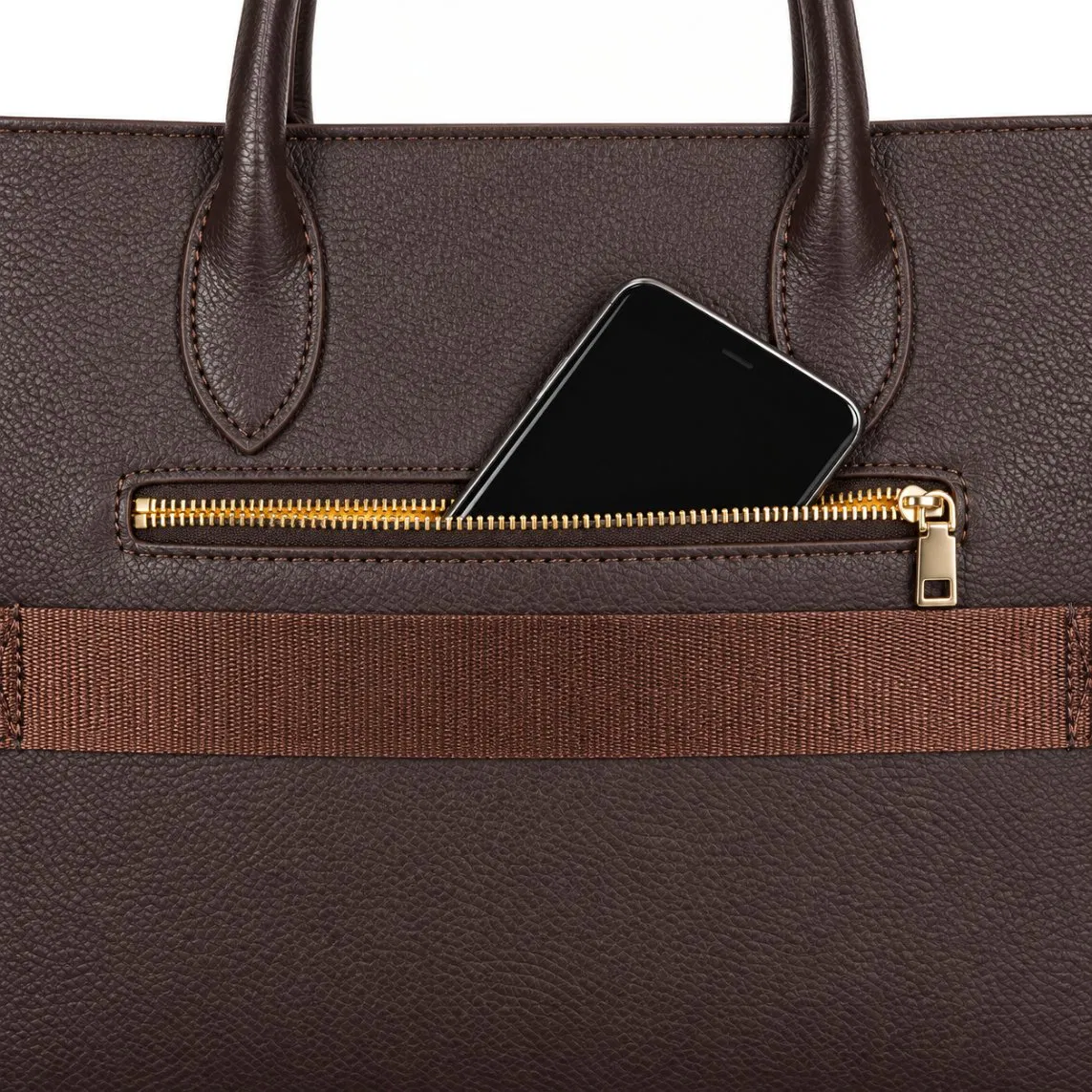 Custom Insulated PU Laptop Lunch Tote Bag with Detachable Shoulder Strap