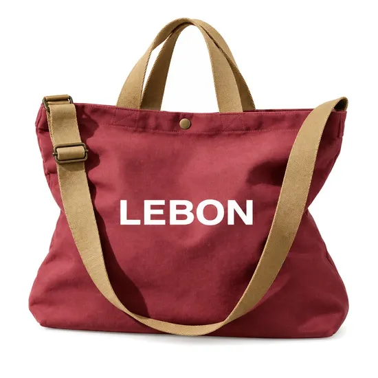 Custom Embroidered Canvas Tote Handbag for Shopping Travel and Daily Use