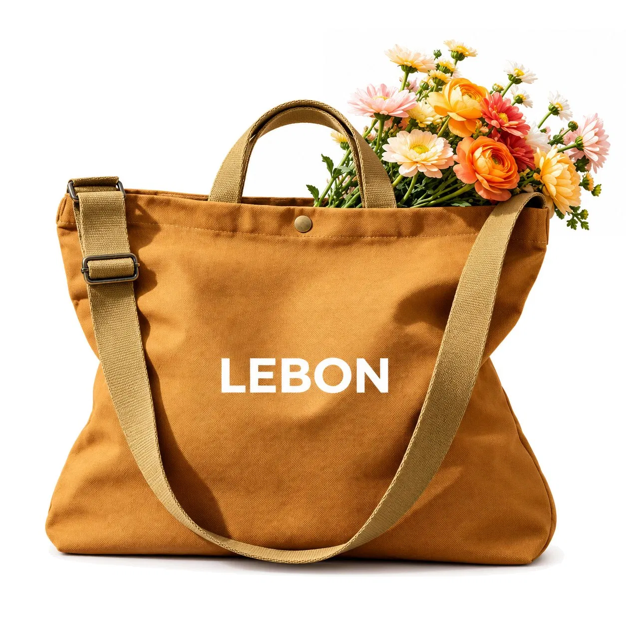 Custom Embroidered Canvas Tote Handbag for Shopping Travel and Daily Use