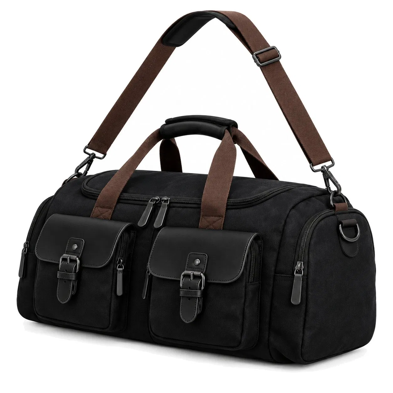 Custom Canvas Travel Duffel Bag with Shoe Compartment for Gym and Weekend Trips