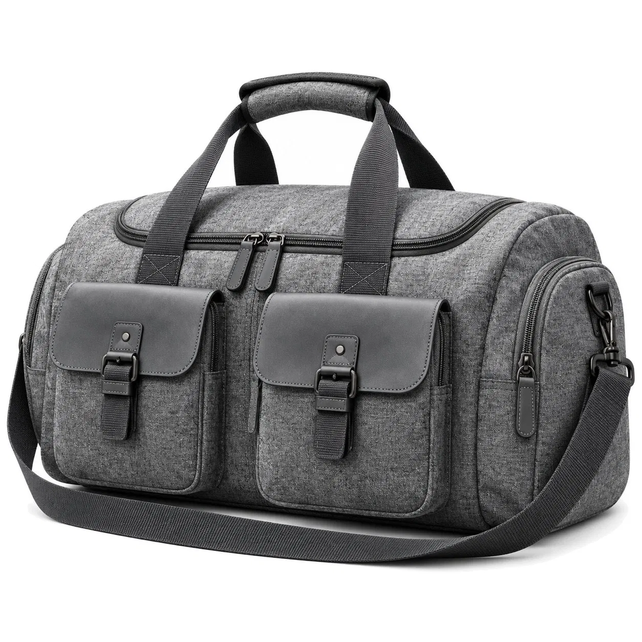 Custom Canvas Travel Duffel Bag with Shoe Compartment for Gym and Weekend Trips