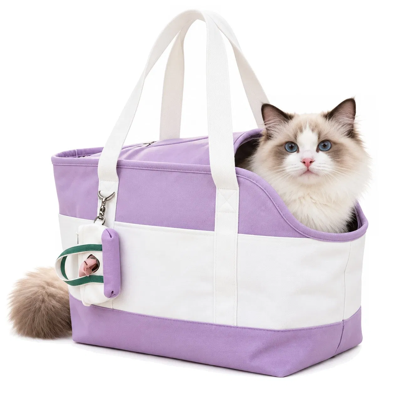 Custom Canvas Pet Tote Carrier with Open Top for Small Dogs and Daily Walks