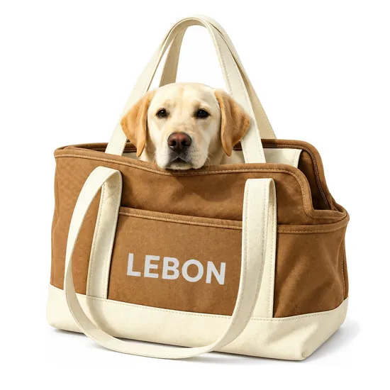 Custom Canvas Pet Tote Carrier with Open Top for Small Dogs and Daily Walks