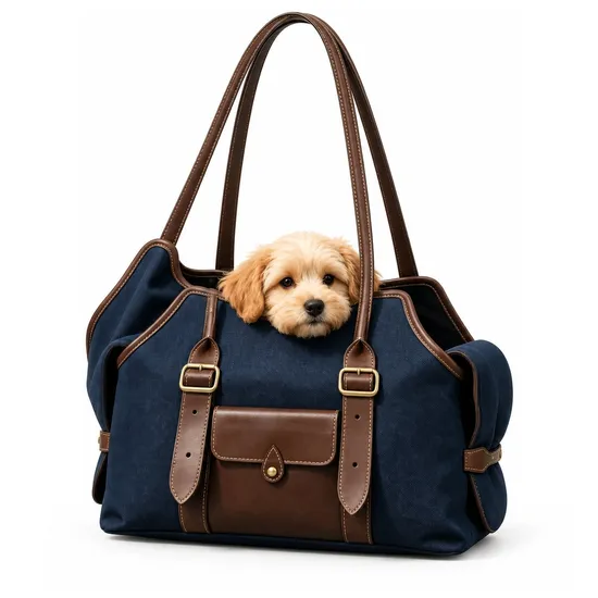 Custom Canvas Pet Carrier Tote Bag for Dog and Cat Travel