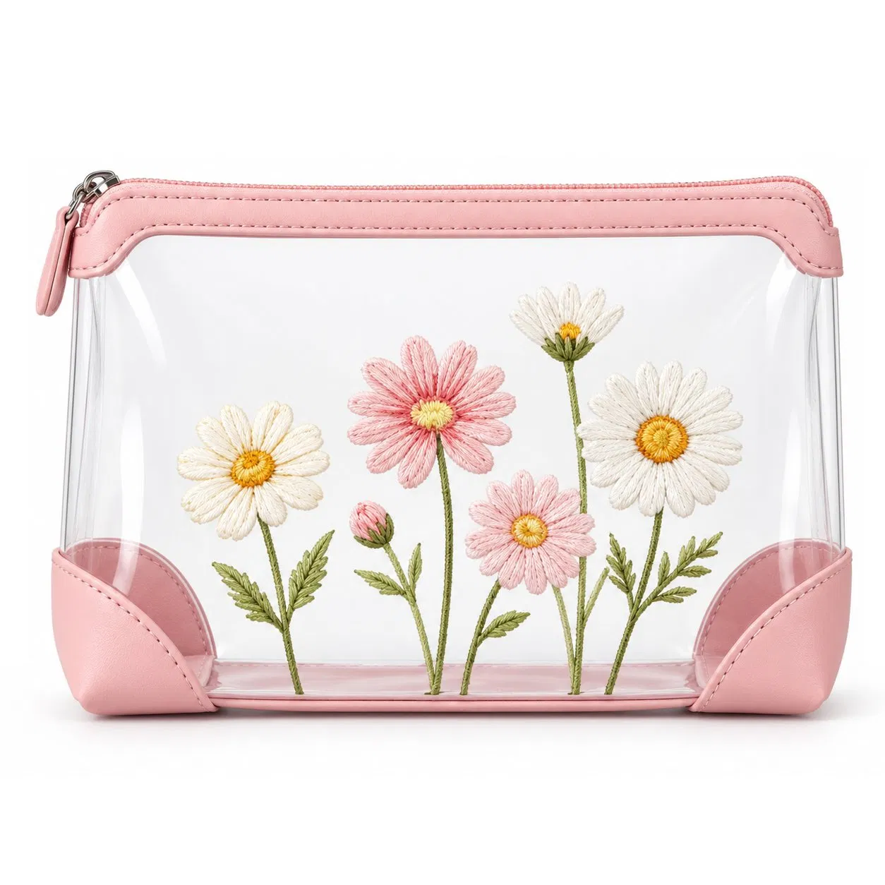 Custom Logo Transparent TPU Zipper Cosmetic Pouch Waterproof Portable Travel Makeup Bag