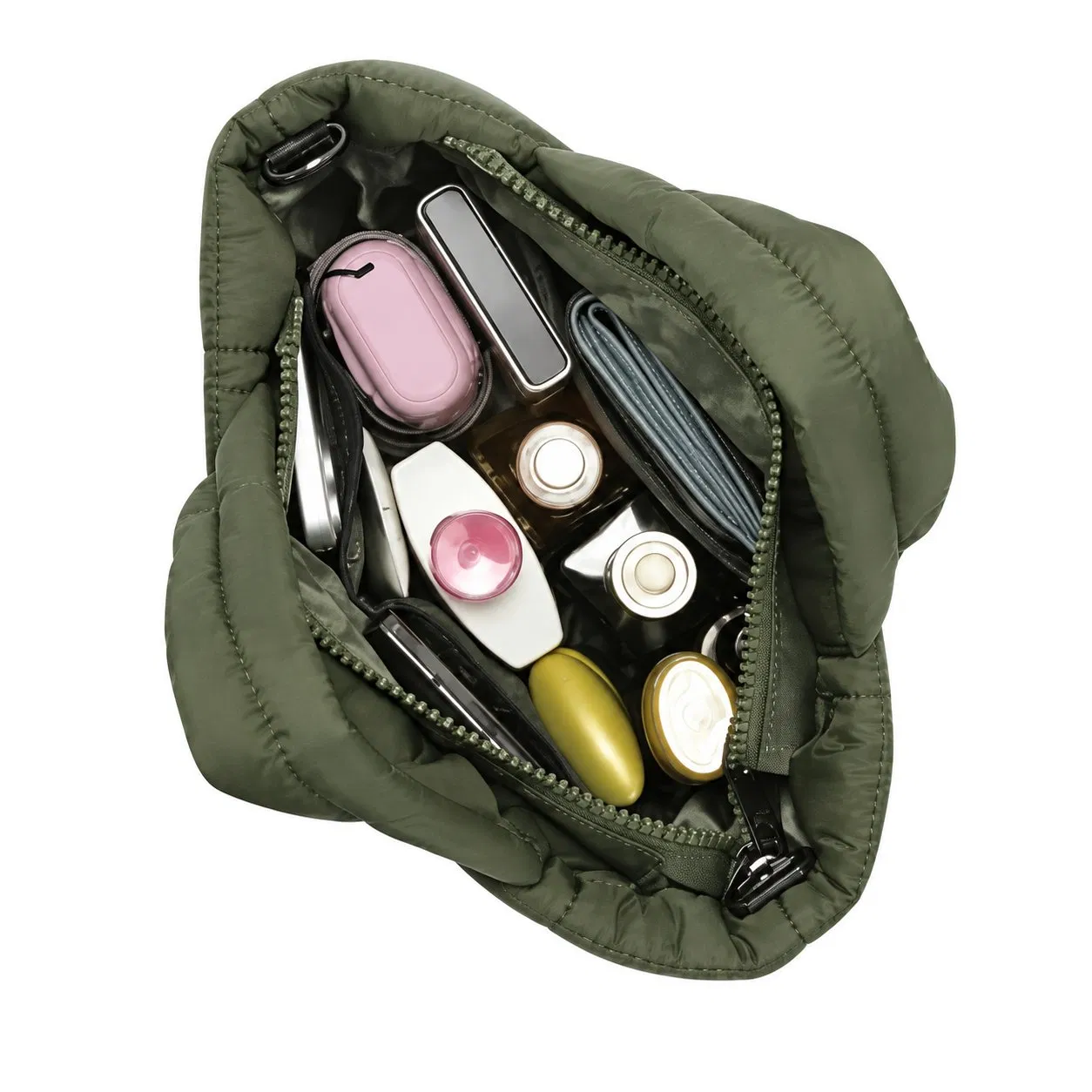Custom Logo Mini Puffer Tote Bag Soft Quilted Handbag with Adjustable Crossbody Strap