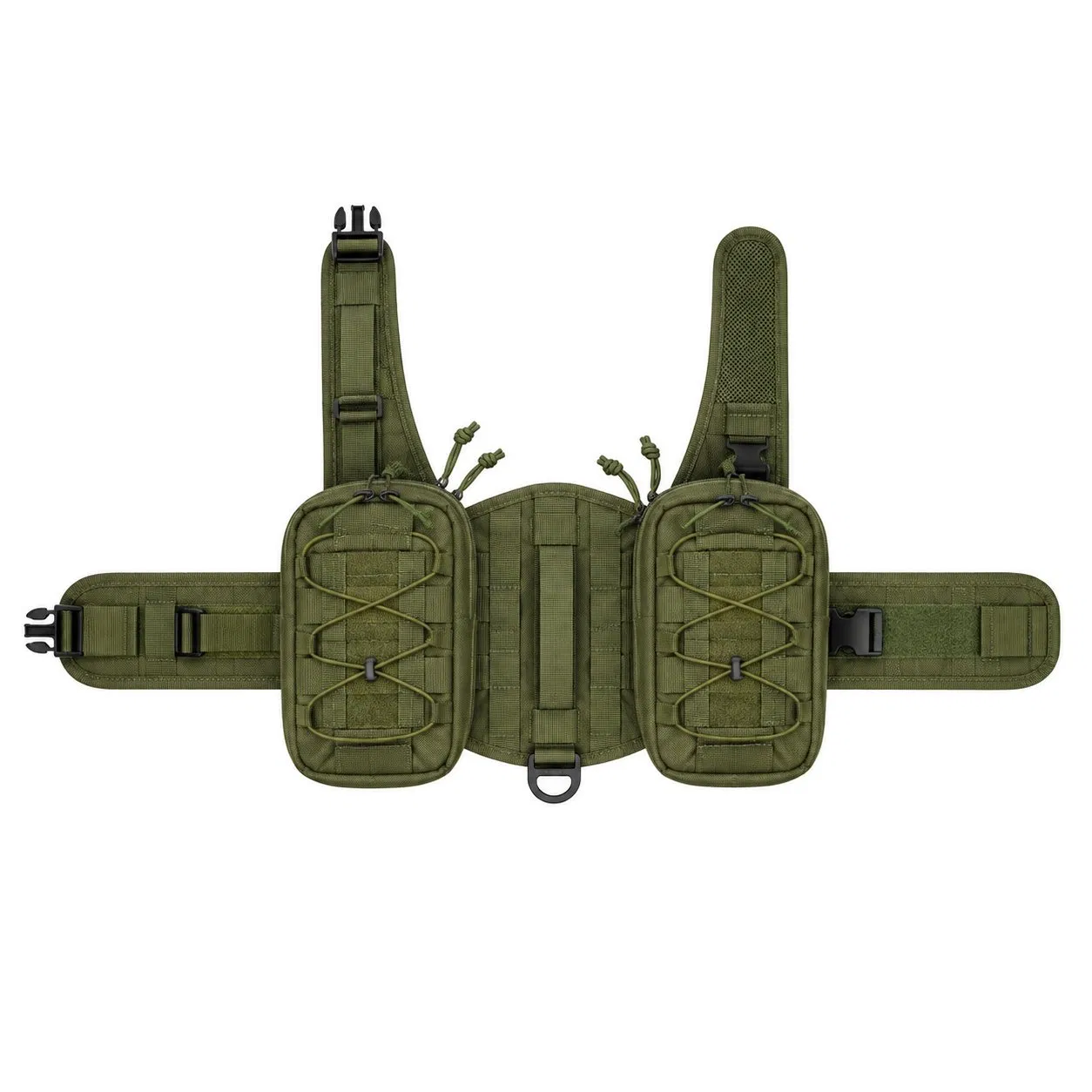 Custom Logo Adjustable Tactical Dog Harness with Detachable Storage Pouch