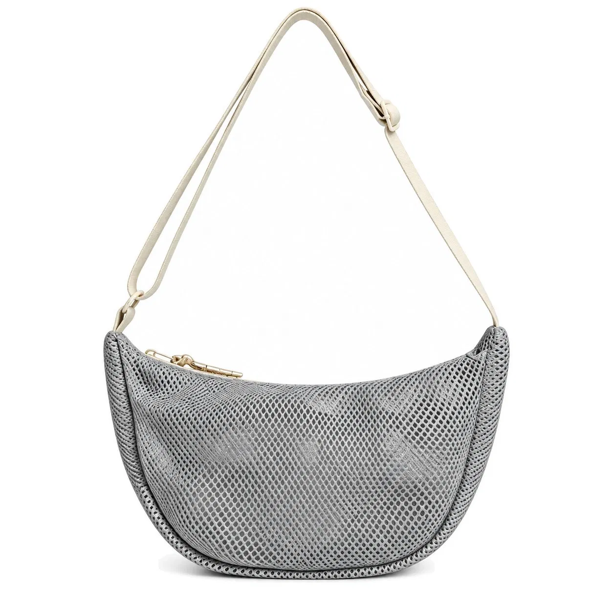 Custom Lightweight Mesh Hobo Shoulder Bag with Adjustable Strap and Zipper Closure