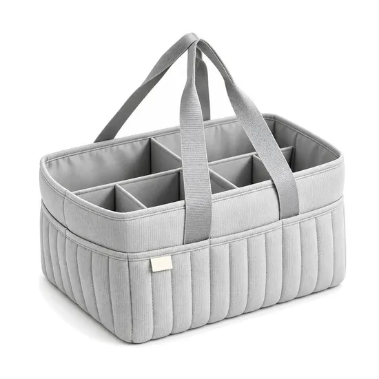 Custom Cotton Baby Diaper Caddy Organizer Portable Nursery Storage Basket with Compartments