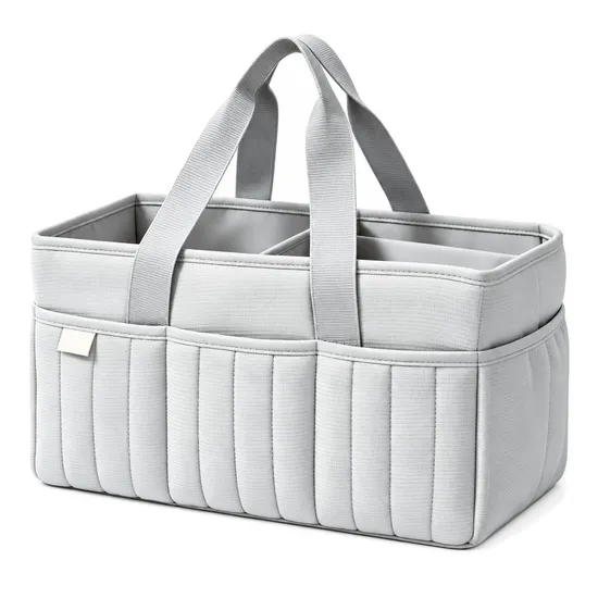 Custom Cotton Baby Diaper Caddy Organizer Portable Nursery Storage Basket with Compartments