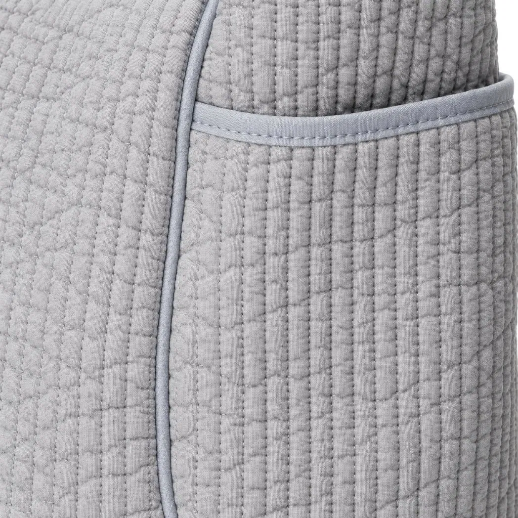 Lightweight Quilted Cotton Diaper Tote Bag with Zipper and Double Handles