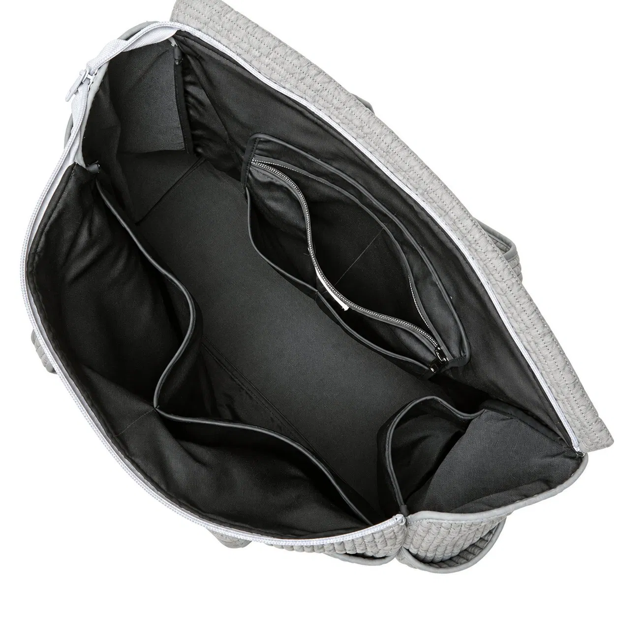 Lightweight Quilted Cotton Diaper Tote Bag with Zipper and Double Handles