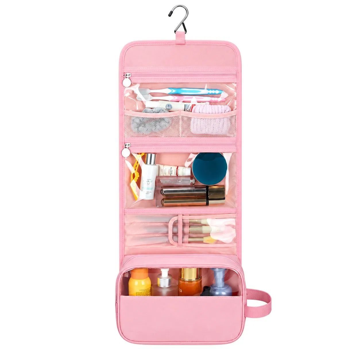Custom Foldable Hanging Toiletry Bag Water Resistant Travel Makeup Organizer