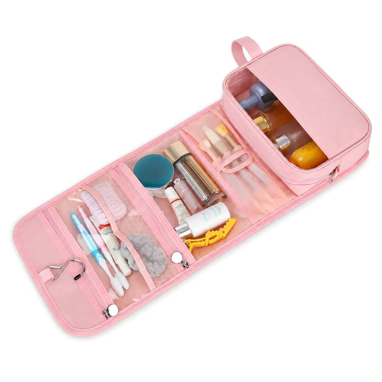 Custom Foldable Hanging Toiletry Bag Water Resistant Travel Makeup Organizer