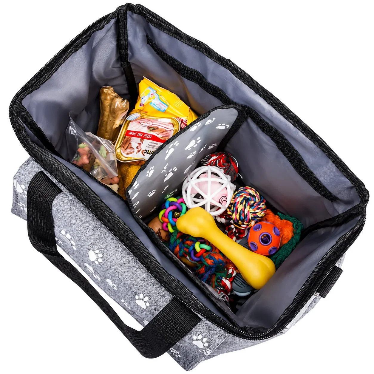 Custom Dog Travel Bag Set Polyester Pet Supplies Organizer with Food Containers and Bowls