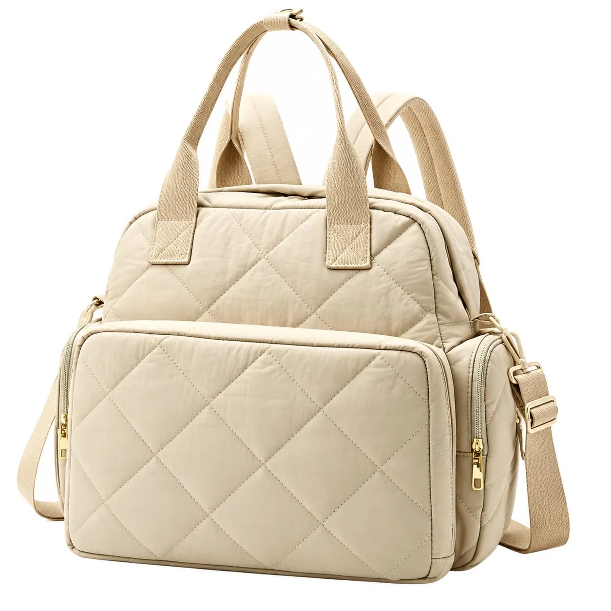 Custom Quilted Diaper Bag Large Capacity Mommy Travel Handbag with Multiple Pockets