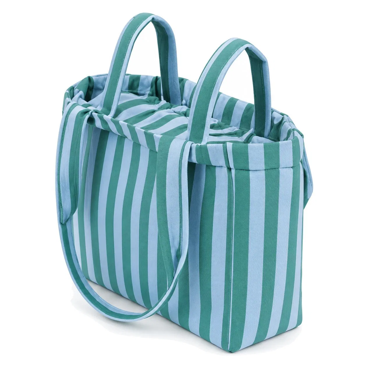 Custom Cotton Polyester Ruffle Stroller Diaper Bag Water Resistant Organizer Tote