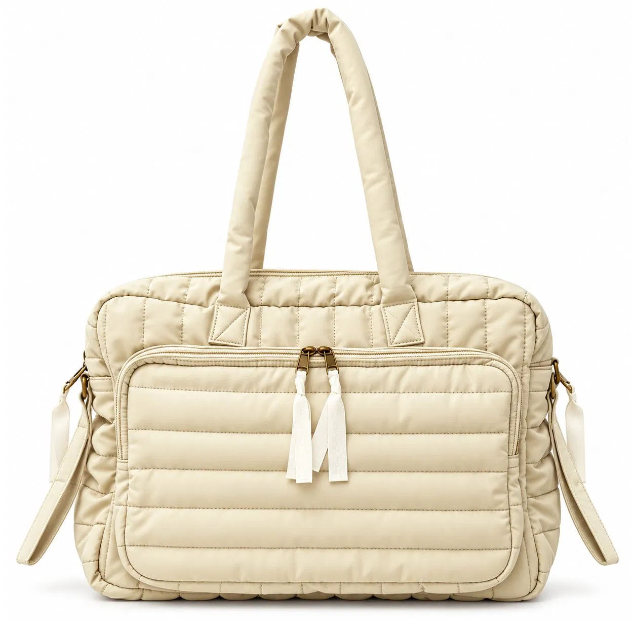 Custom Nylon Baby Diaper Shoulder Bag Stroller Organizer with Dual Bottle Holders