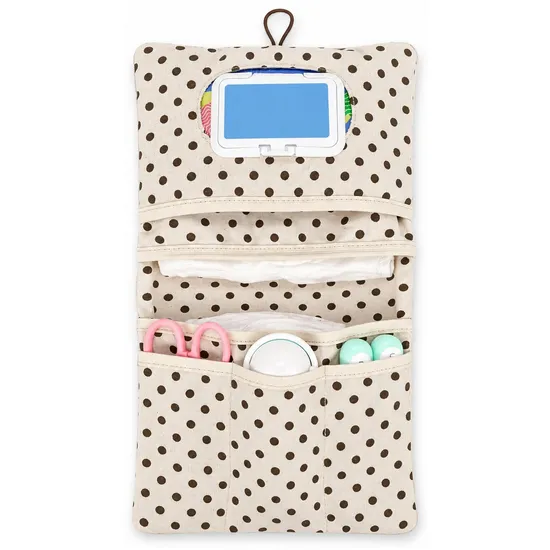 Portable Foldable Baby Diaper Organizer Wet Dry Pouch with Multi Pocket Storage