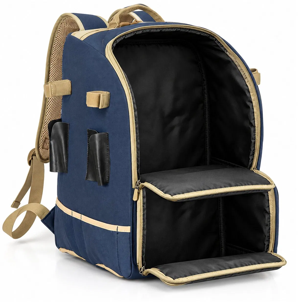 Oxford Fishing Tackle Backpack with Adjustable Divider and Rod Holders for Camping