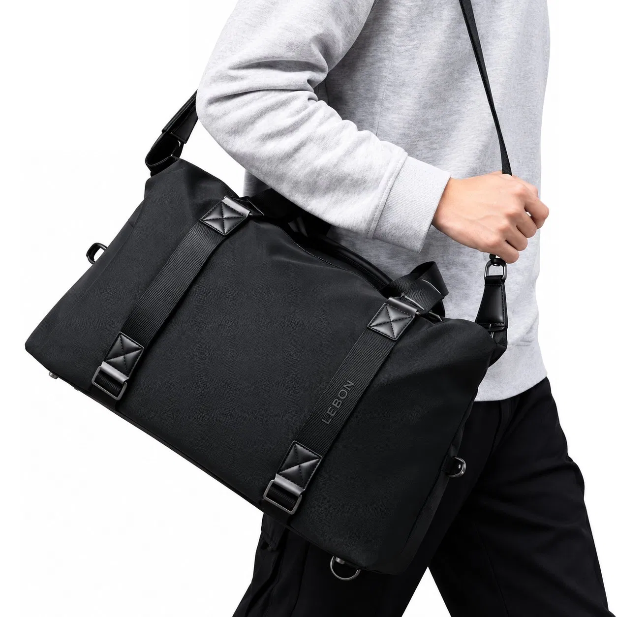 Foldable Canvas Weekender Duffel Travel Bag with Adjustable Shoulder Strap