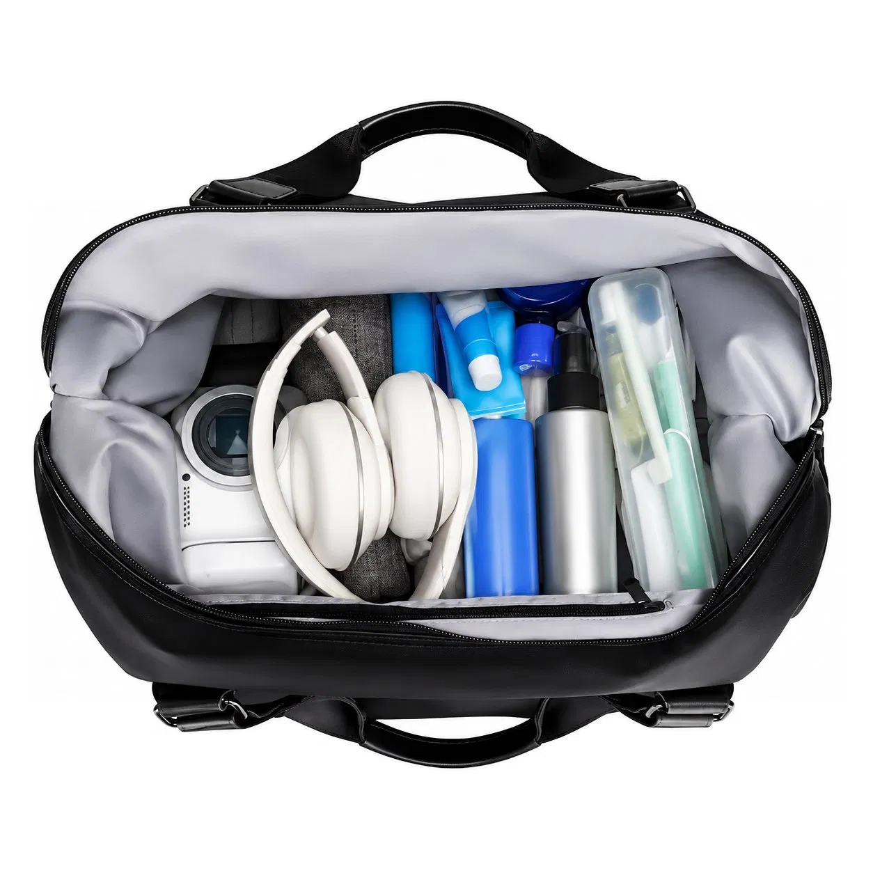Foldable Canvas Weekender Duffel Travel Bag with Adjustable Shoulder Strap
