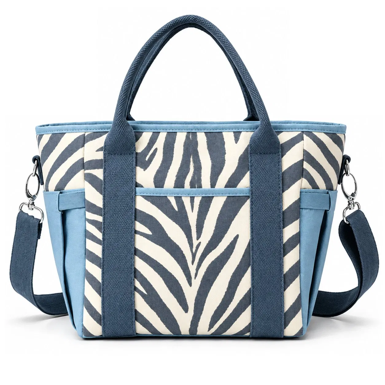 Custom Women Tote Shoulder Bag with Zipper and Multiple Storage Pockets