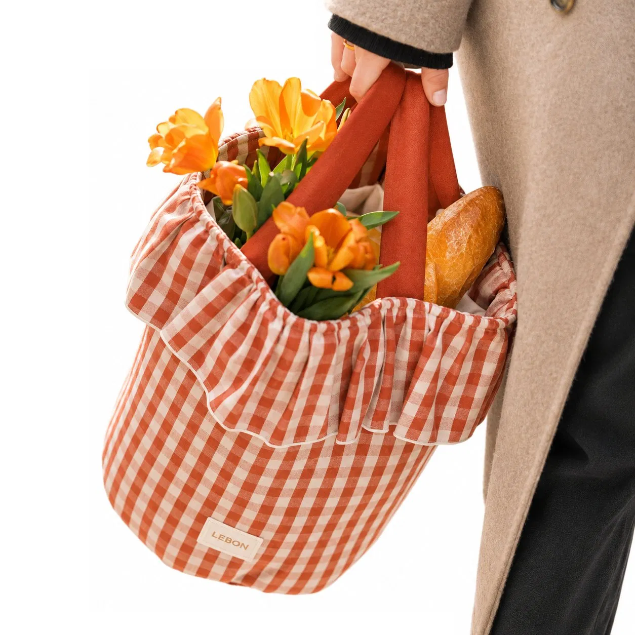 Custom Checkered Stroller Hanging Basket Bag Portable Baby Diaper Organizer