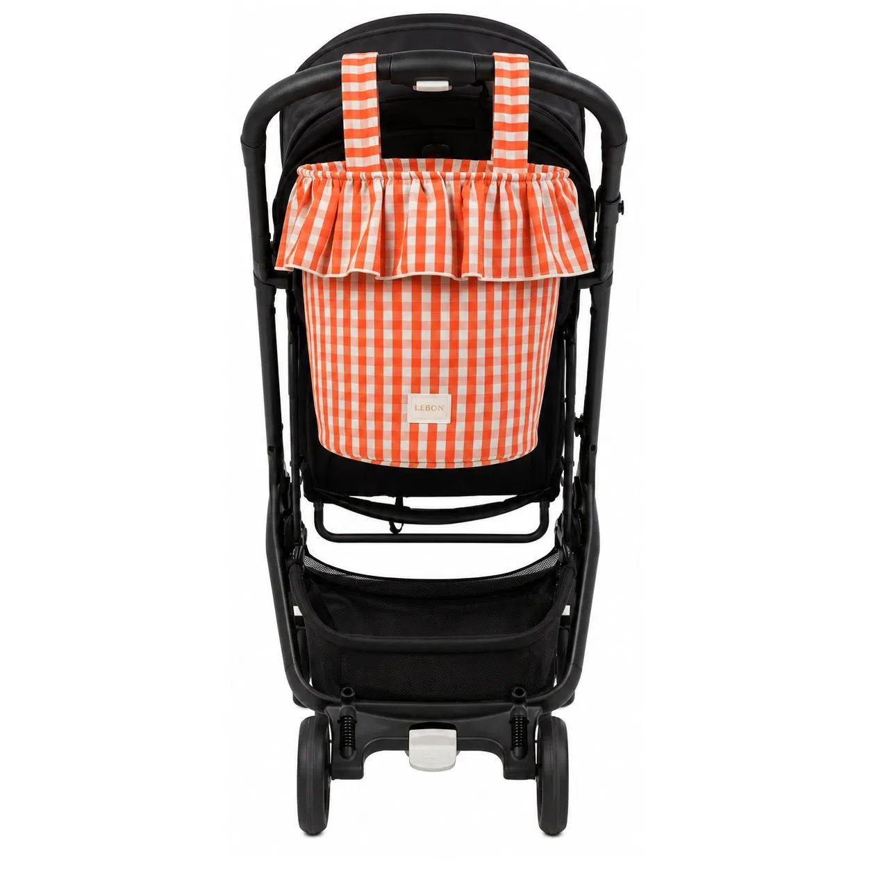 Custom Checkered Stroller Hanging Basket Bag Portable Baby Diaper Organizer