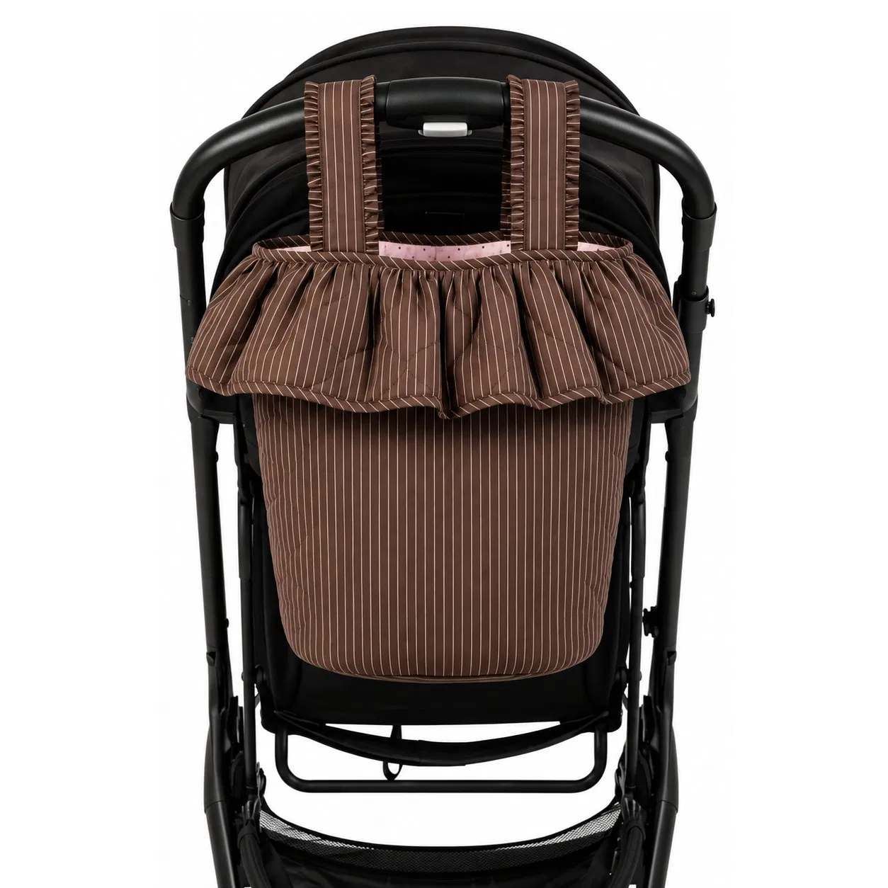 Custom Checkered Stroller Hanging Basket Bag Portable Baby Diaper Organizer