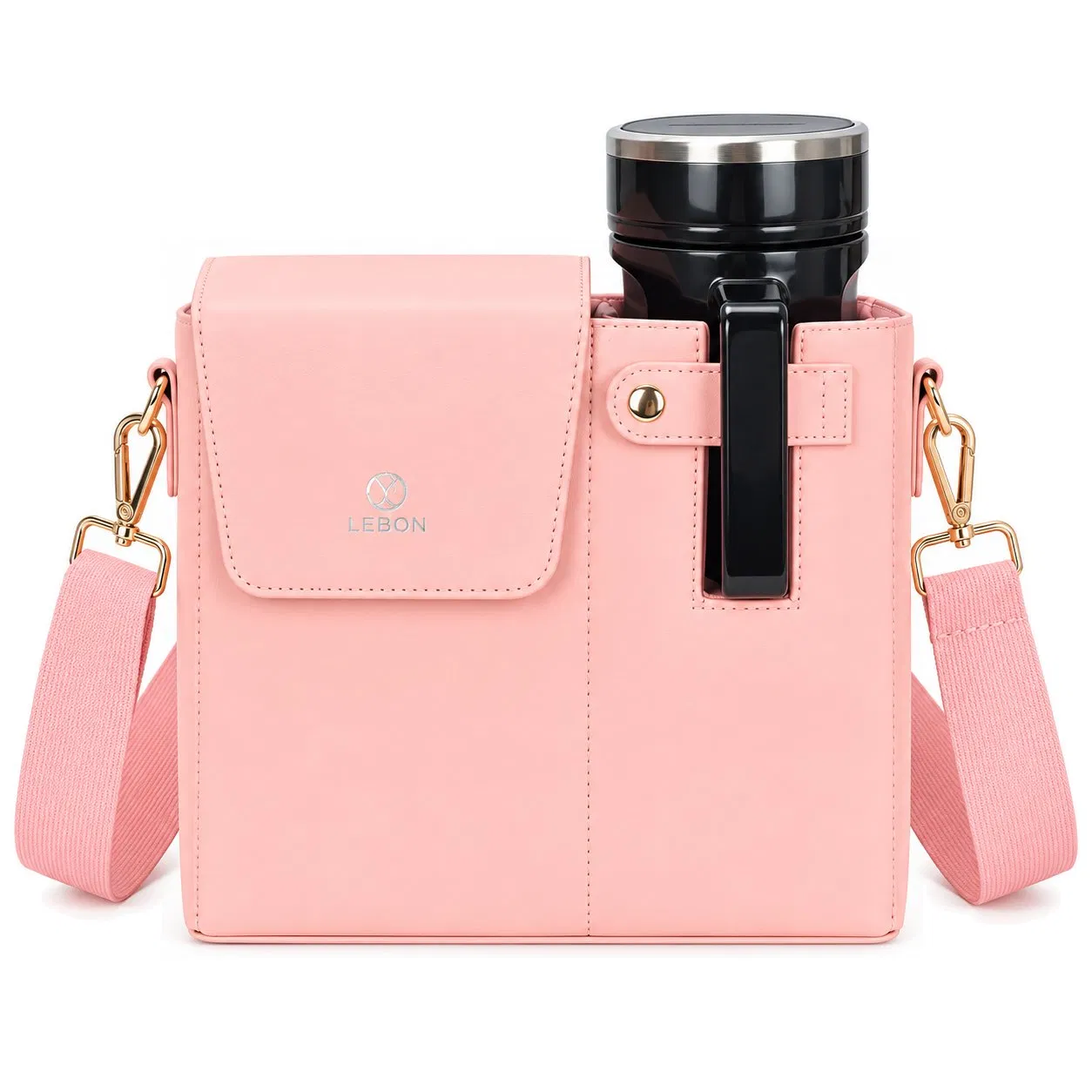 PU Women Shoulder Crossbody Tote Bag with Water Bottle Holder and Organizer Pockets