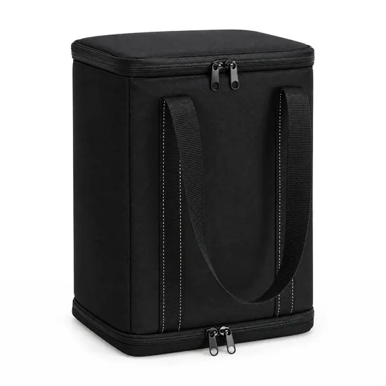 Portable Insulated Wine Carrier Cooler Bag with Detachable Divider for Camping Picnic