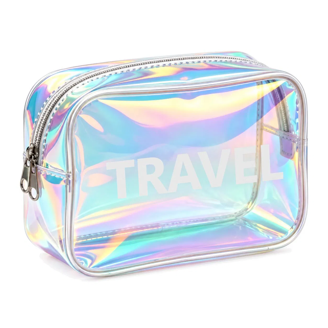 Clear PVC Cosmetic Pouch with Zipper for Travel Makeup and Toiletry Storage