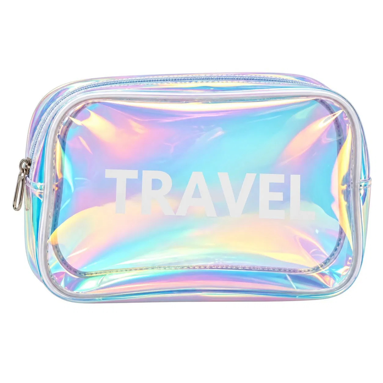 Clear PVC Cosmetic Pouch with Zipper for Travel Makeup and Toiletry Storage