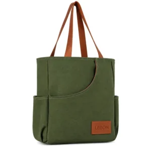 Custom Canvas Pickleball Tote Bag with Dual Paddle Pockets and Bottle Holder
