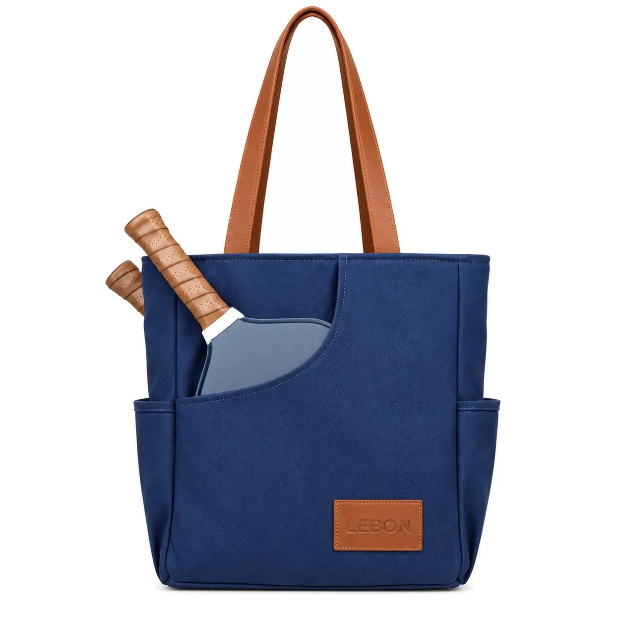 Custom Canvas Pickleball Tote Bag with Dual Paddle Pockets and Bottle Holder