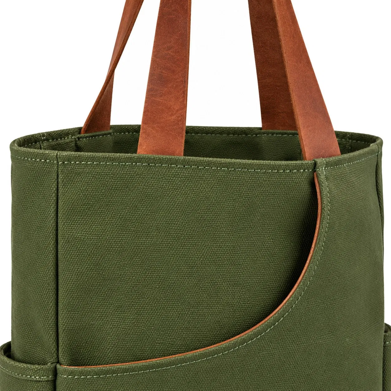 Custom Waxed Canvas Pickleball Tote Bag with Paddle Pockets and Ball Storage