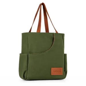 Custom Waxed Canvas Pickleball Tote Bag with Paddle Pockets and Ball Storage