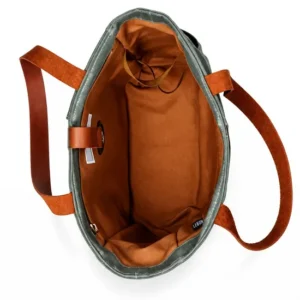 Custom Waxed Canvas Pickleball Tote Bag with Paddle Pockets and Ball Storage