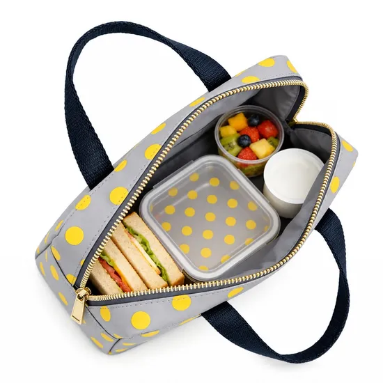 Custom Printed Insulated Lunch Cooler Bag with Zipper and Carry Handles